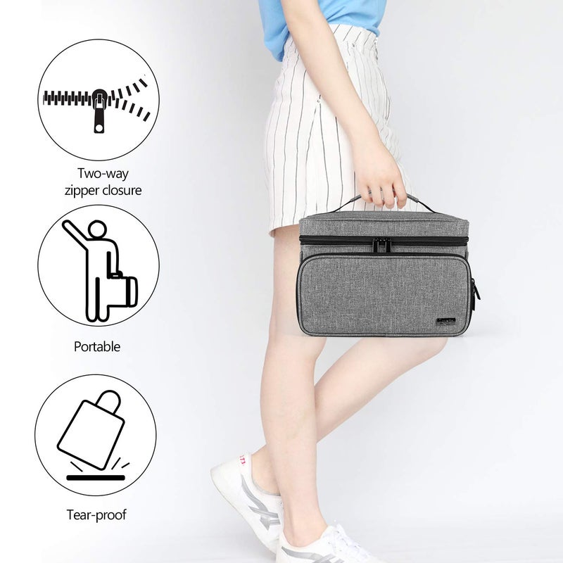 LUXJA Sewing Accessories Organizer with 2 Detachable Clear Pockets, Sewing Supplies Organizer (Patent Design), Gray - Image 5